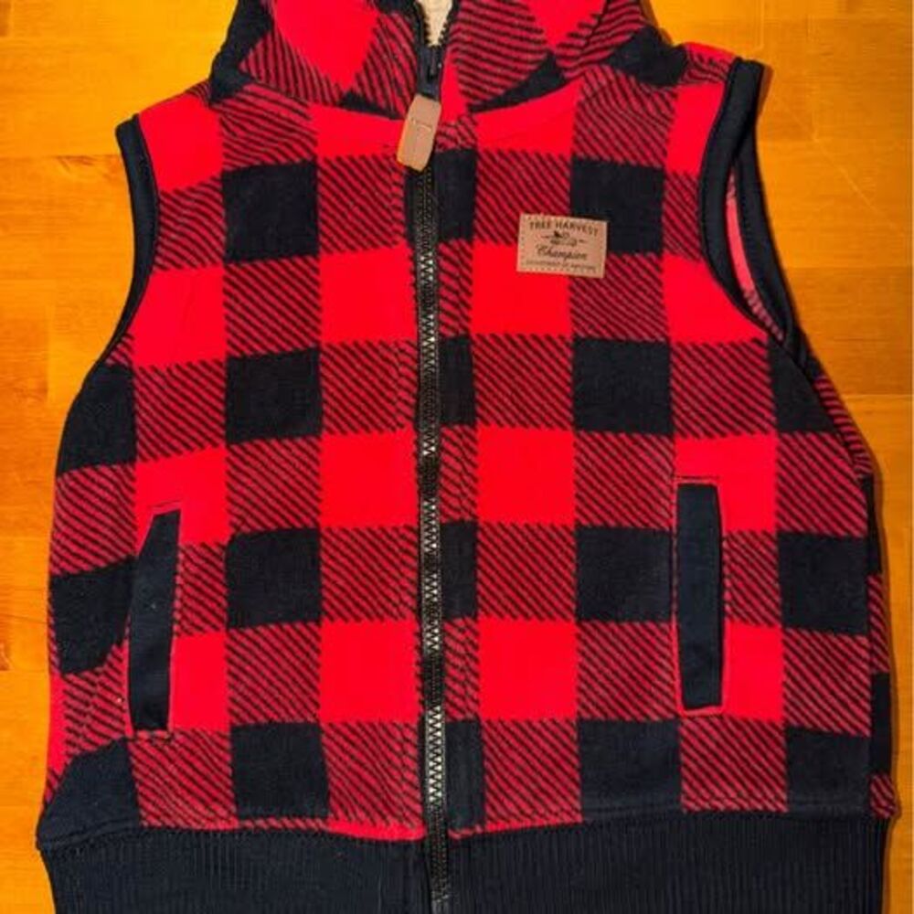 Carter's Buffalo Plaid Fleece Vest 12M
